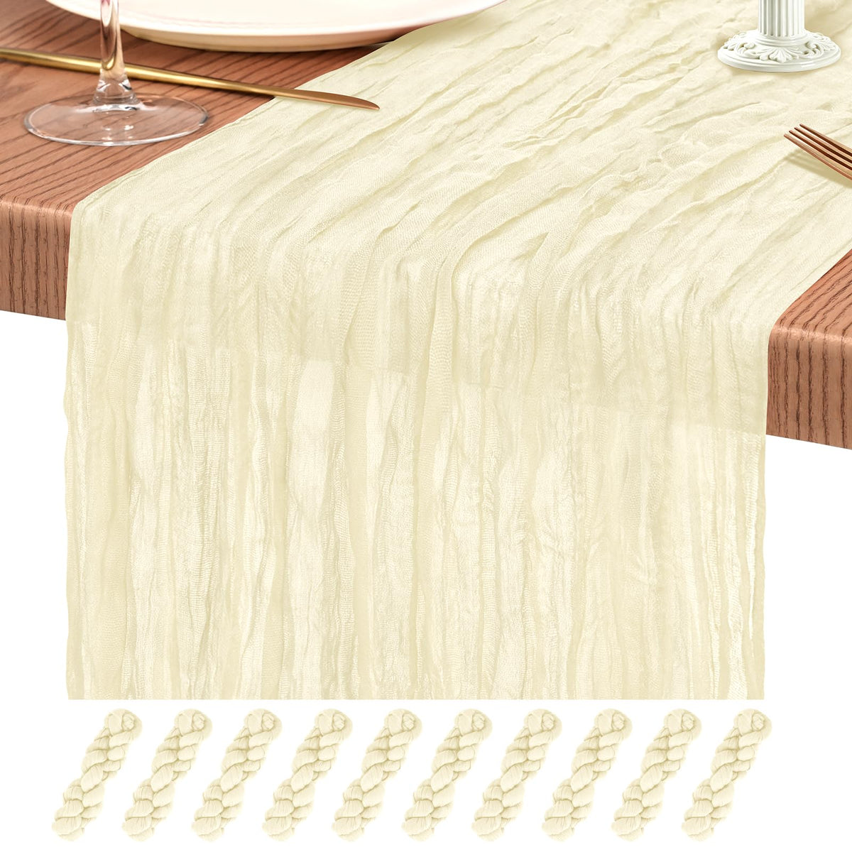 10 Pack Light Pink Cheesecloth Table Runner Wedding Birthday Table Decor