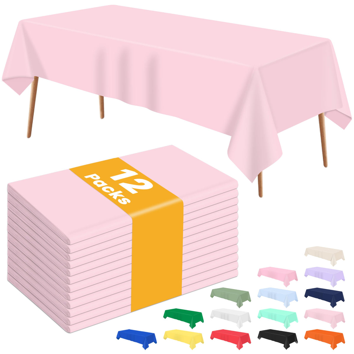 4 Pcs Light Blue Tablecloth 54 X 108 Inch Disposable Plastic Blue Tablecloths Waterproof Table Cloth Rectangular Table Cover for Boy Birthday Baby Shower Outdoor Picnic Party Decorations