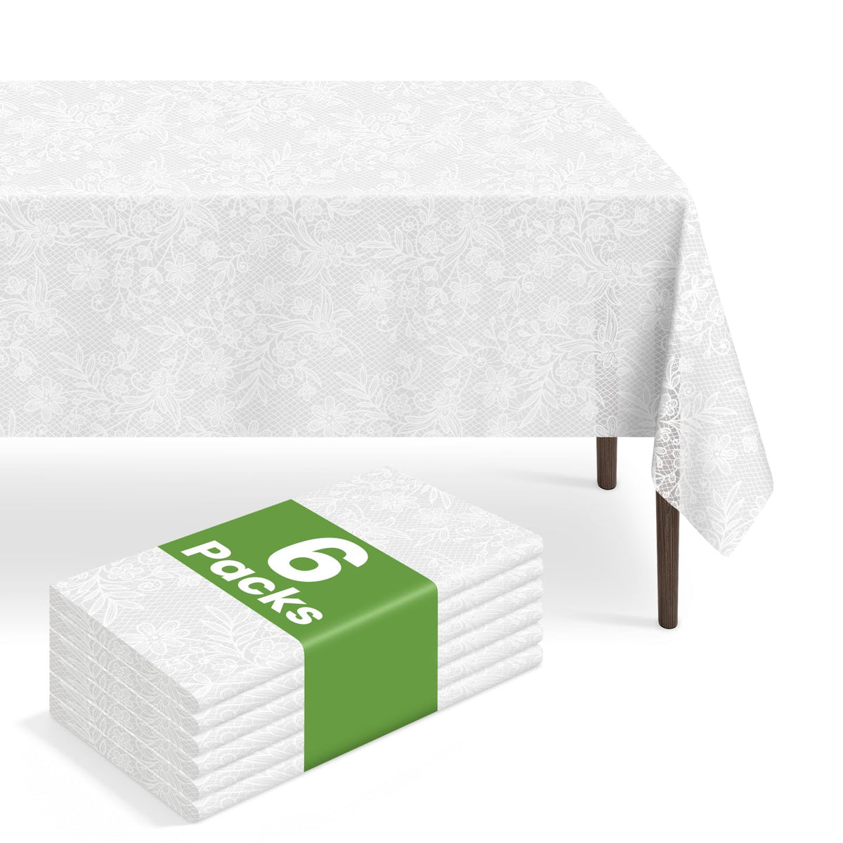 6 Pack Disposable Blue Gingham Plastic Tablecloth, 54 x 108 Inch