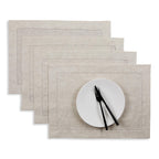 Solino Home 100% Pure Linen Placemats Green Hemstitch, 14 x 19 in, Set of 4