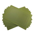 Place Mats PVC Set of 6, Table Placemats Set of 6 PVC Table Mats Natural Color (6 pcs, Red Leaves)