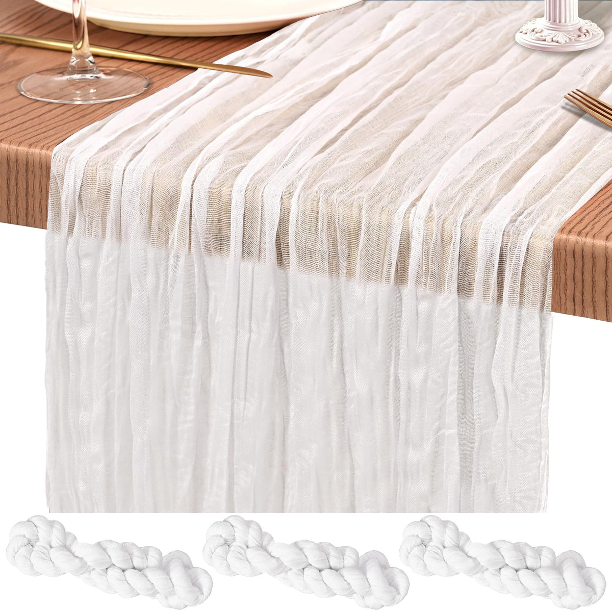 10 Pack Light Pink Cheesecloth Table Runner Wedding Birthday Table Decor