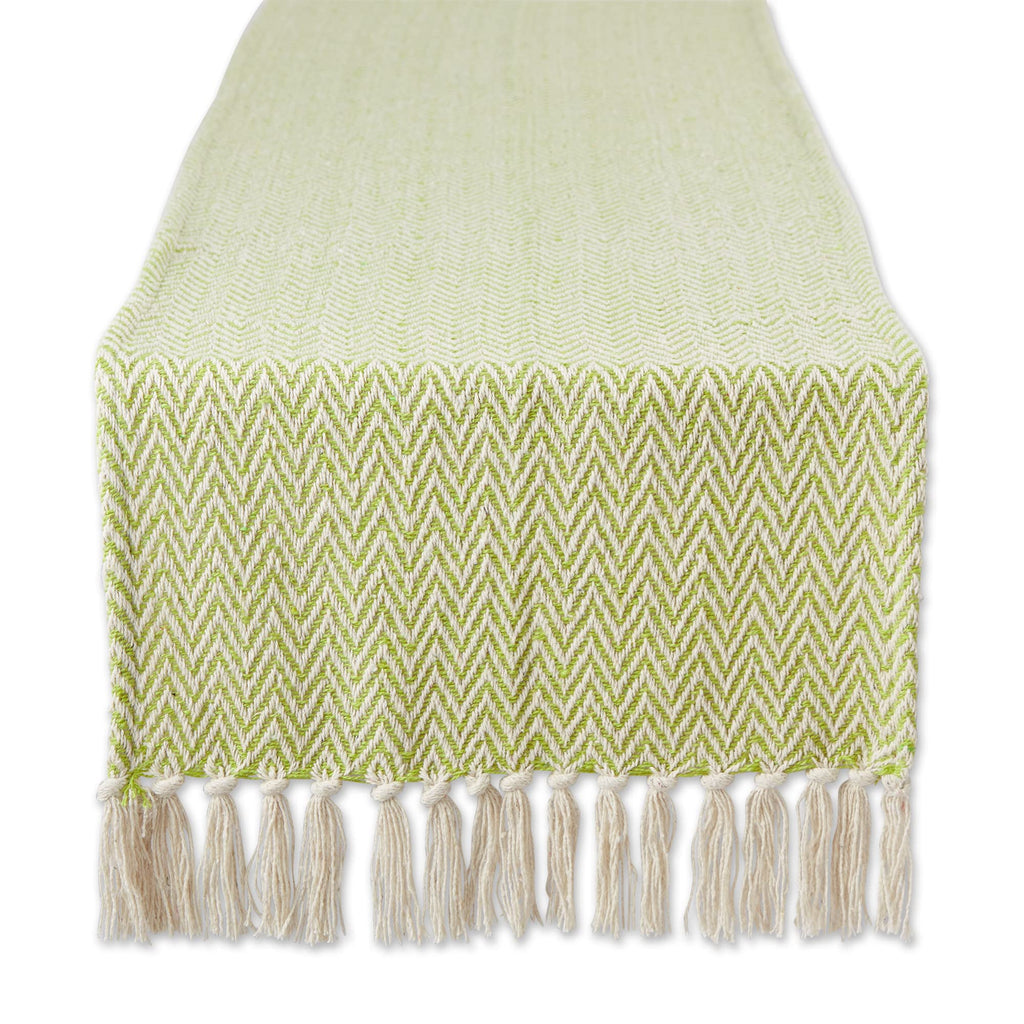 DII Woven Basic Tabletop Collection Chevron Table Runner, 15x72, Off-White