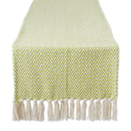 DII Woven Basic Tabletop Collection Chevron Table Runner, 15x72, Off-White
