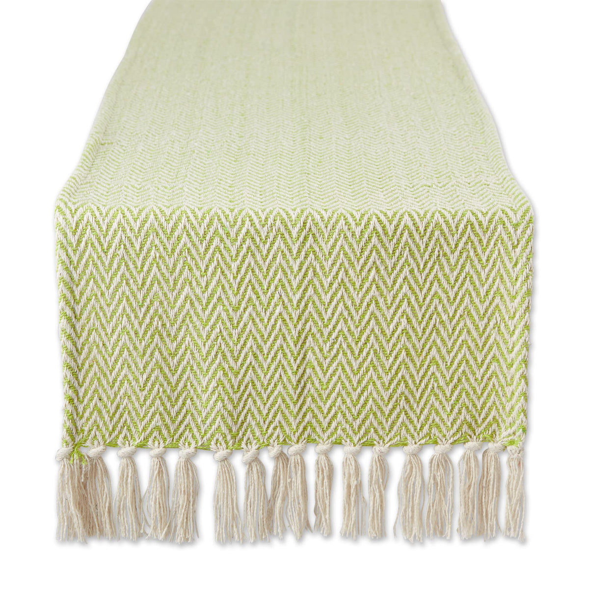 DII Woven Basic Tabletop Collection Chevron Table Runner, 15x72, Off-White