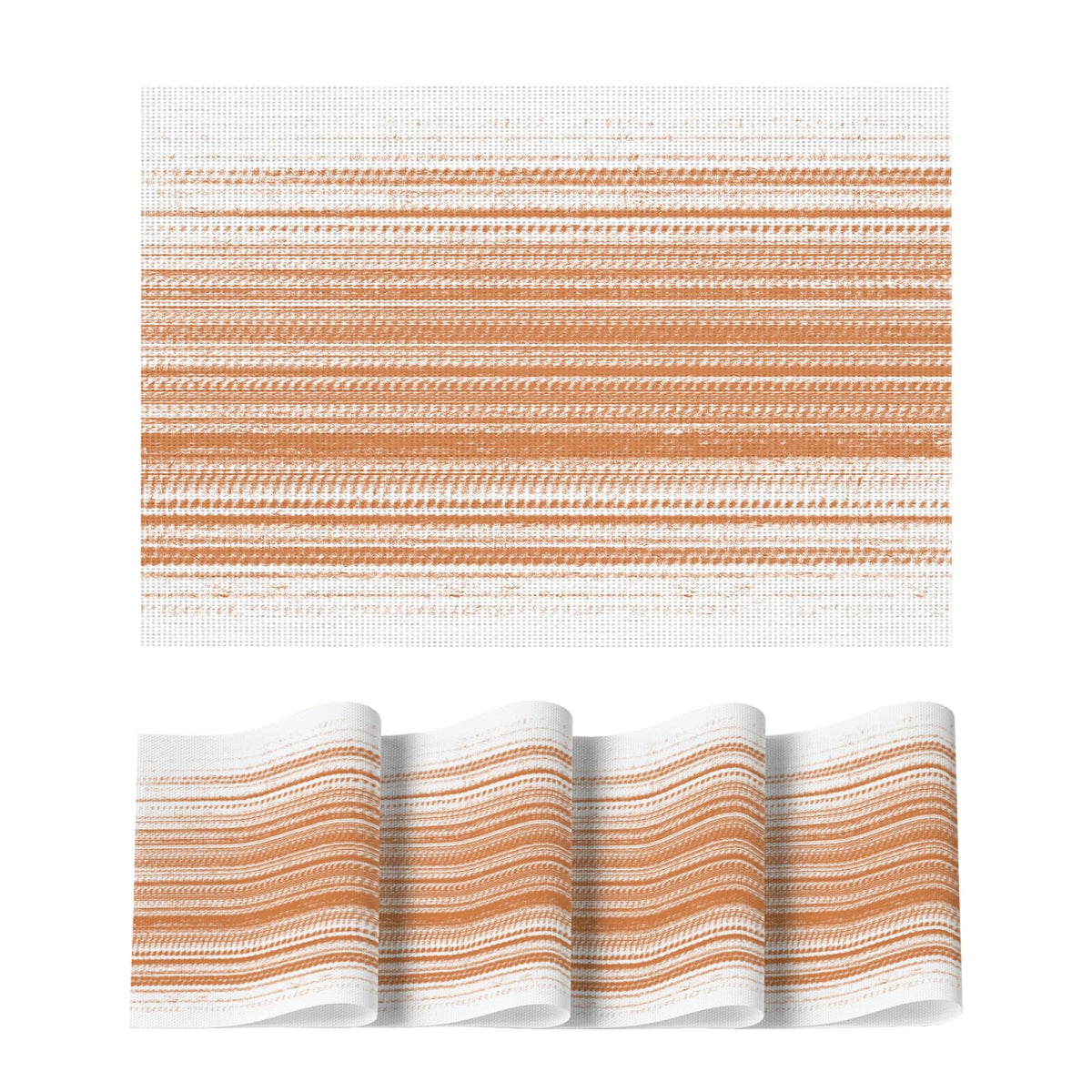 Artoid Mode Purple Gradient Stripes Placemats Set of 4, Washable Heat Resistant Non-Slip Woven Plastic Mardi Gras PVC Place Mats for Farmhouse Party Kitchen Dining Decor