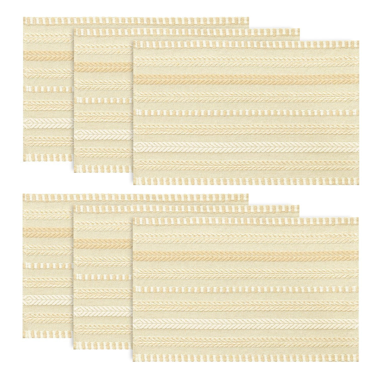 Artoid Mode Pink Woven Braided Stripe Placemats Set of 4-12x18 Inch