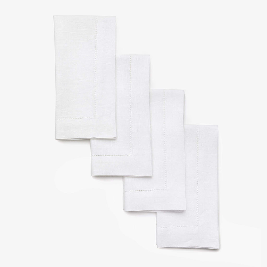 Solino Home 100% Pure Linen Placemats Green Hemstitch, 14 x 19 in, Set of 4