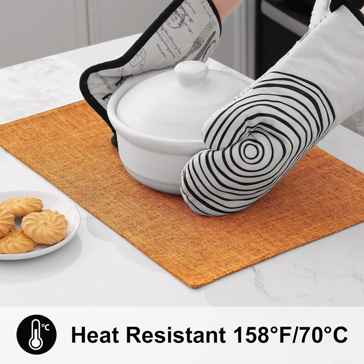 homing Faux Cotton Linen Placemats Set of 6, Cloth Dining Table Mats