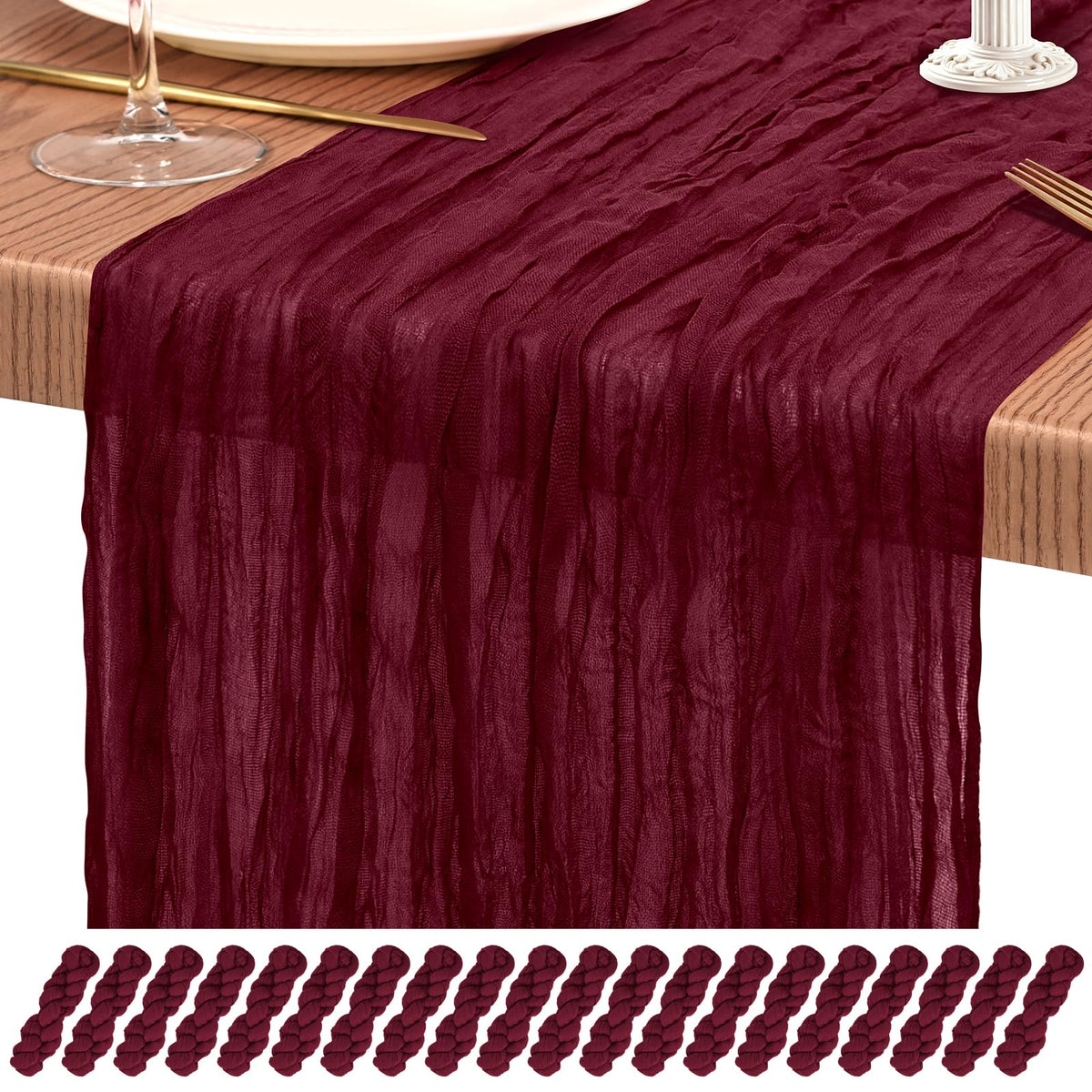 10 Pack Light Pink Cheesecloth Table Runner Wedding Birthday Table Decor