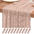 10 Pack Light Pink Cheesecloth Table Runner Wedding Birthday Table Decor