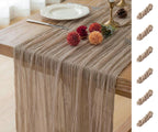 FEXIA Beige Cheesecloth Table Runner Gauze Rustic Boho Party Decoration