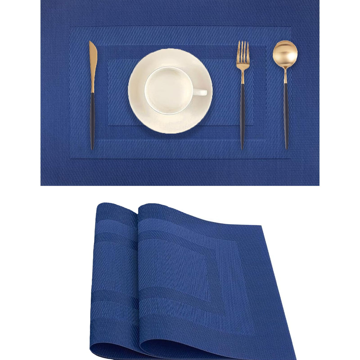 Beige Placemats Set of 2 - Heat-Resistant, Non-Slip Table Mats