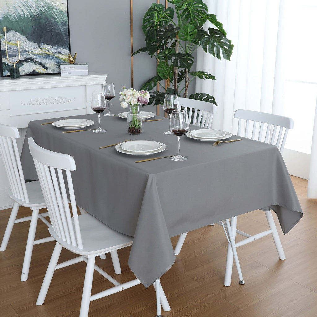 FOLINS&HOME Navy Blue Rectangle Waterproof Tablecloth, 60 x 60 Inch