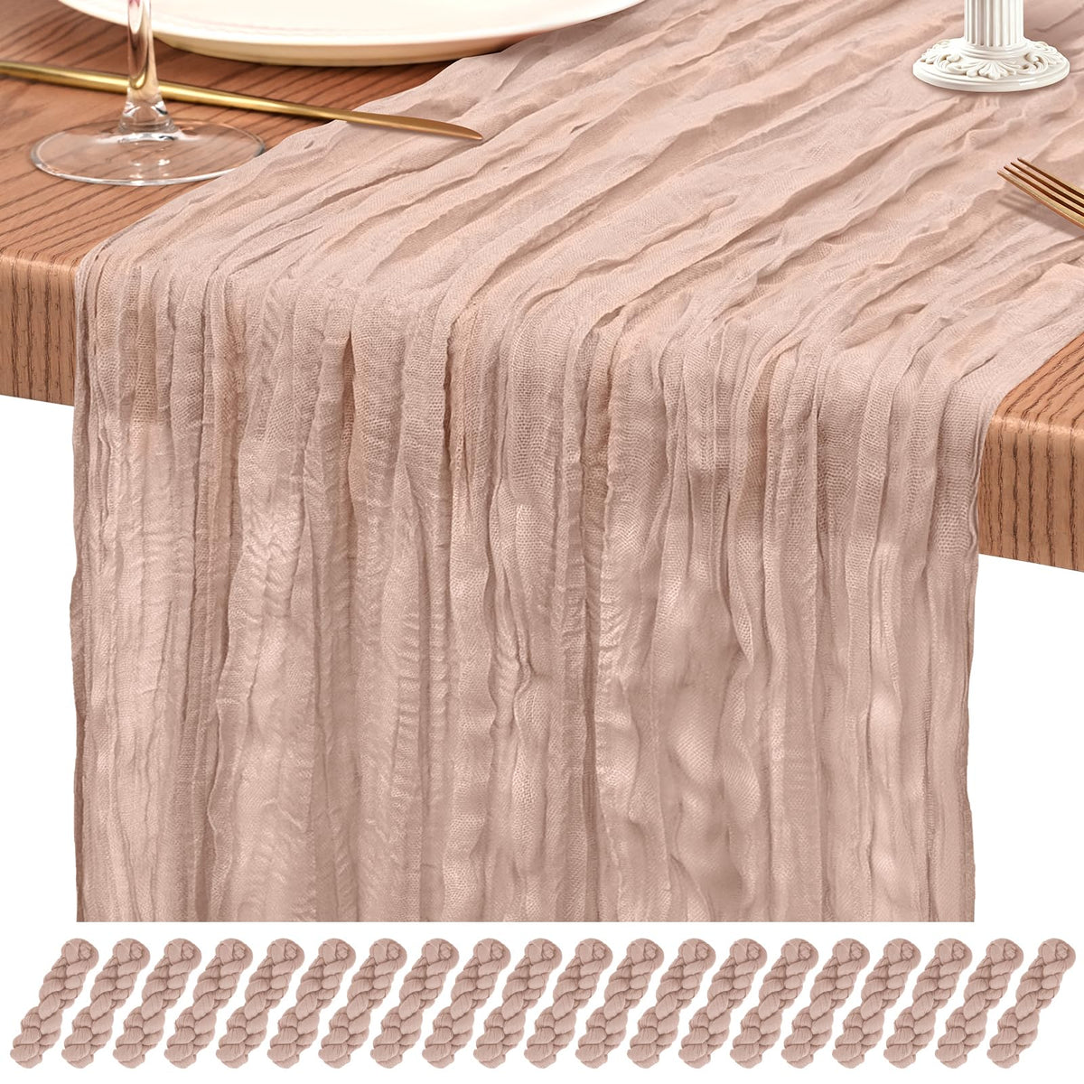 10 Pack Light Pink Cheesecloth Table Runner Wedding Birthday Table Decor