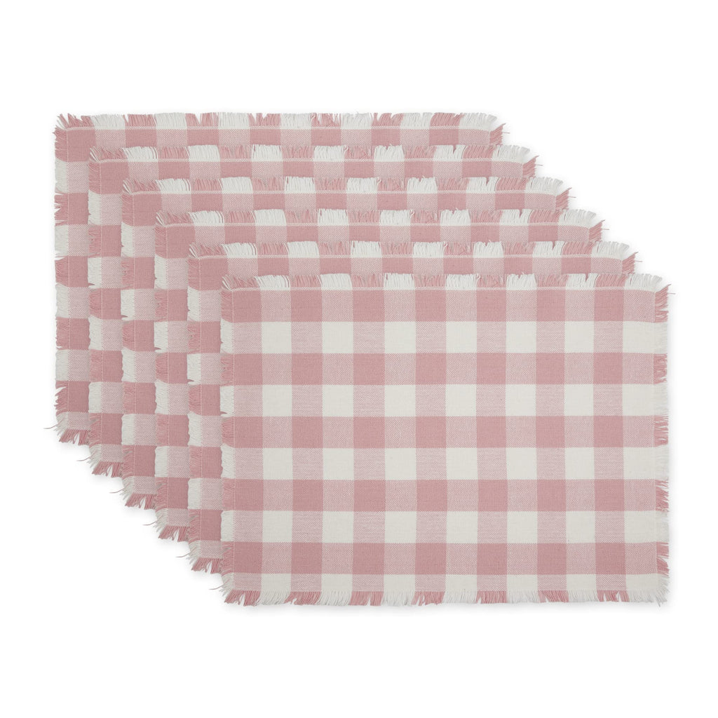 DII Fringed Check Tabletop, Table Runner, 14x72, Stone Brown