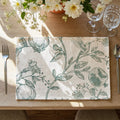 JINCHAN Linen Textured Placemats Set of 4 Farmhouse 13x19 Heathered Green