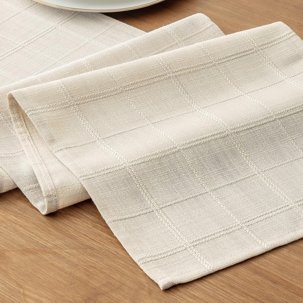 Linen Textured Table Runner, Ivory Table Runners 72 Inches Long