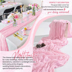 10 Pack Light Pink Cheesecloth Table Runner Wedding Birthday Table Decor