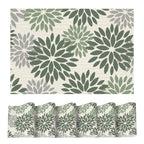 Artoid Mode Floral Vinyl Placemats Set of 4, 12x18 Inch Washable Non-Slip Plastic Vinyl Place Mats for Party Kitchen Dining Decor, Brown
