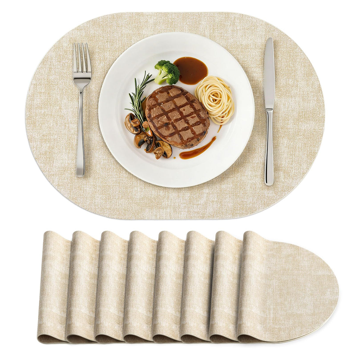homing Heat Resistant Oval Placemats Set of 6, Navy