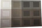 Set of 6 Placemats for Dinning Table, Luxury PVC Woven Vinyl Table Mats,Washable and Heat Insulation Kitchen Place Mats (6 pcs, Grey)