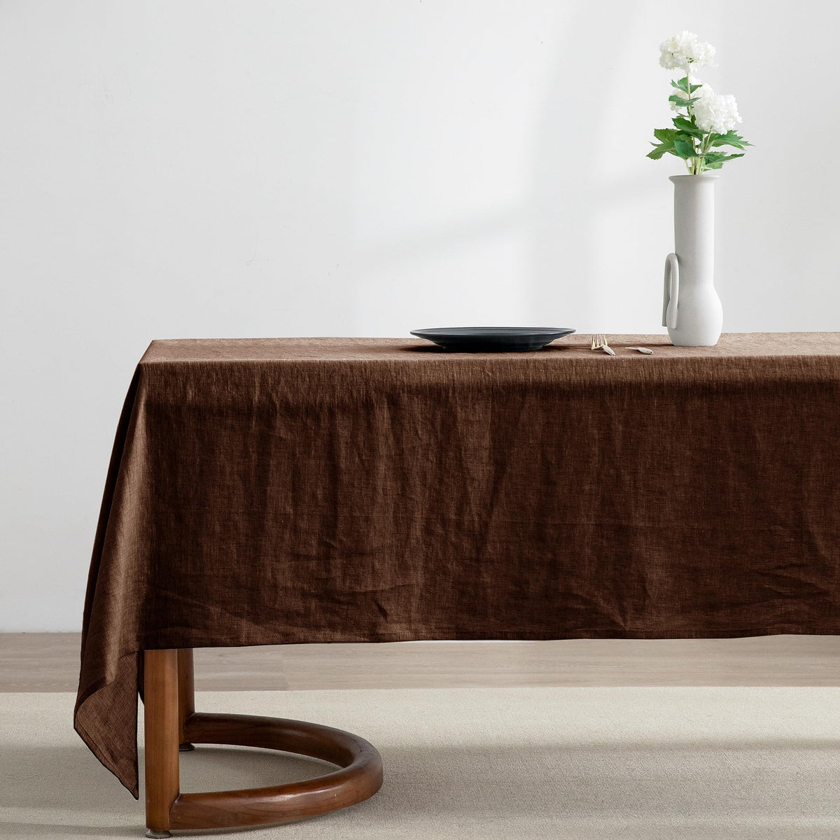 EVERLY 100% Pure Linen Rectangle Tablecloths 60x144Inches for Dining, Buffet Parties, Picnic,Events, Weddings and Restaurants, Decorative Halloween, Thanksgiving Machine Washable Tablecloths-White