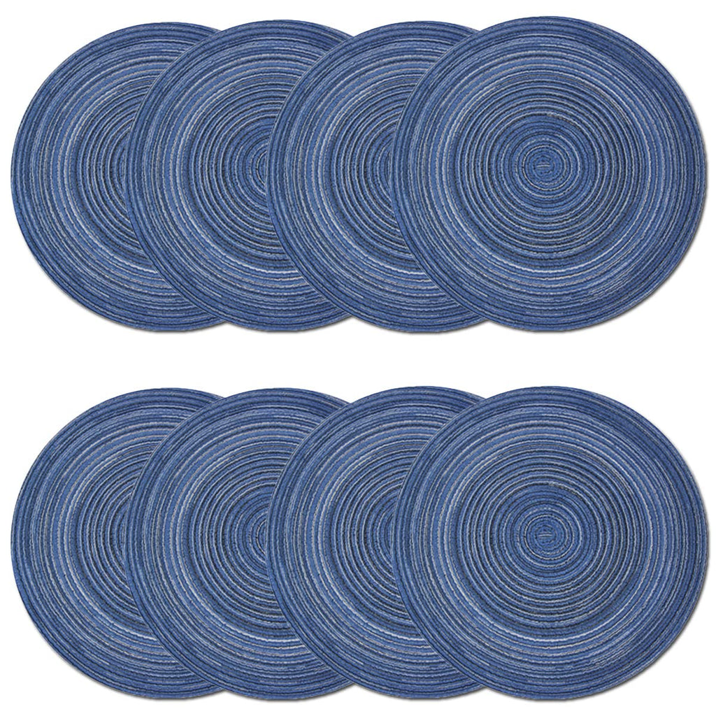 PIGCHCY Place Mats Heat-Resistant Non Slip Placemats Washable Easy to Clean Woven Vinyl Placemats for Dining Table (Set of 4, Brown)
