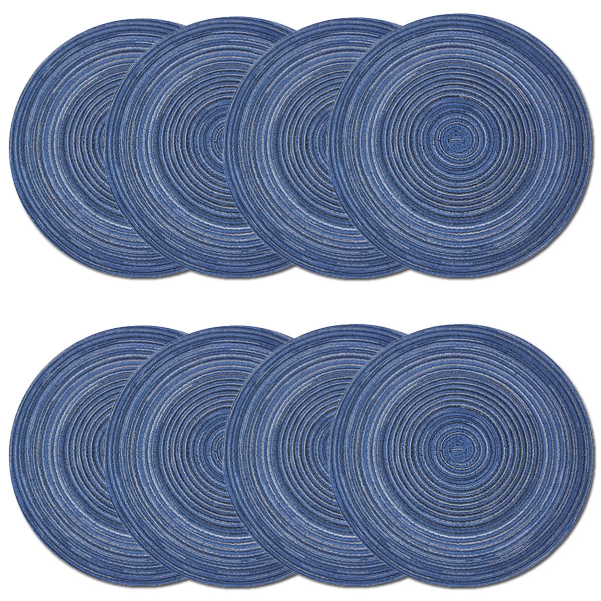 PIGCHCY Place Mats Heat-Resistant Non Slip Placemats Washable Easy to Clean Woven Vinyl Placemats for Dining Table (Set of 4, Brown)
