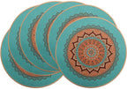 PIGCHCY Place Mats Heat-Resistant Non Slip Placemats Washable Easy to Clean Woven Vinyl Placemats for Dining Table (Set of 4, Brown)