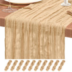 10 Pack Light Pink Cheesecloth Table Runner Wedding Birthday Table Decor