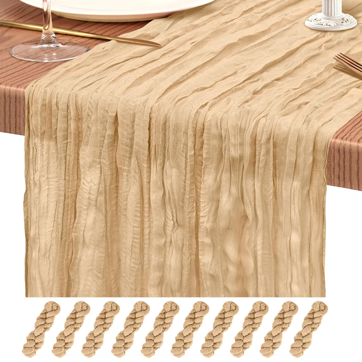 10 Pack Light Pink Cheesecloth Table Runner Wedding Birthday Table Decor