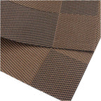 PIGCHCY Place Mats Heat-Resistant Non Slip Placemats Washable Easy to Clean Woven Vinyl Placemats for Dining Table (Set of 4, Brown)