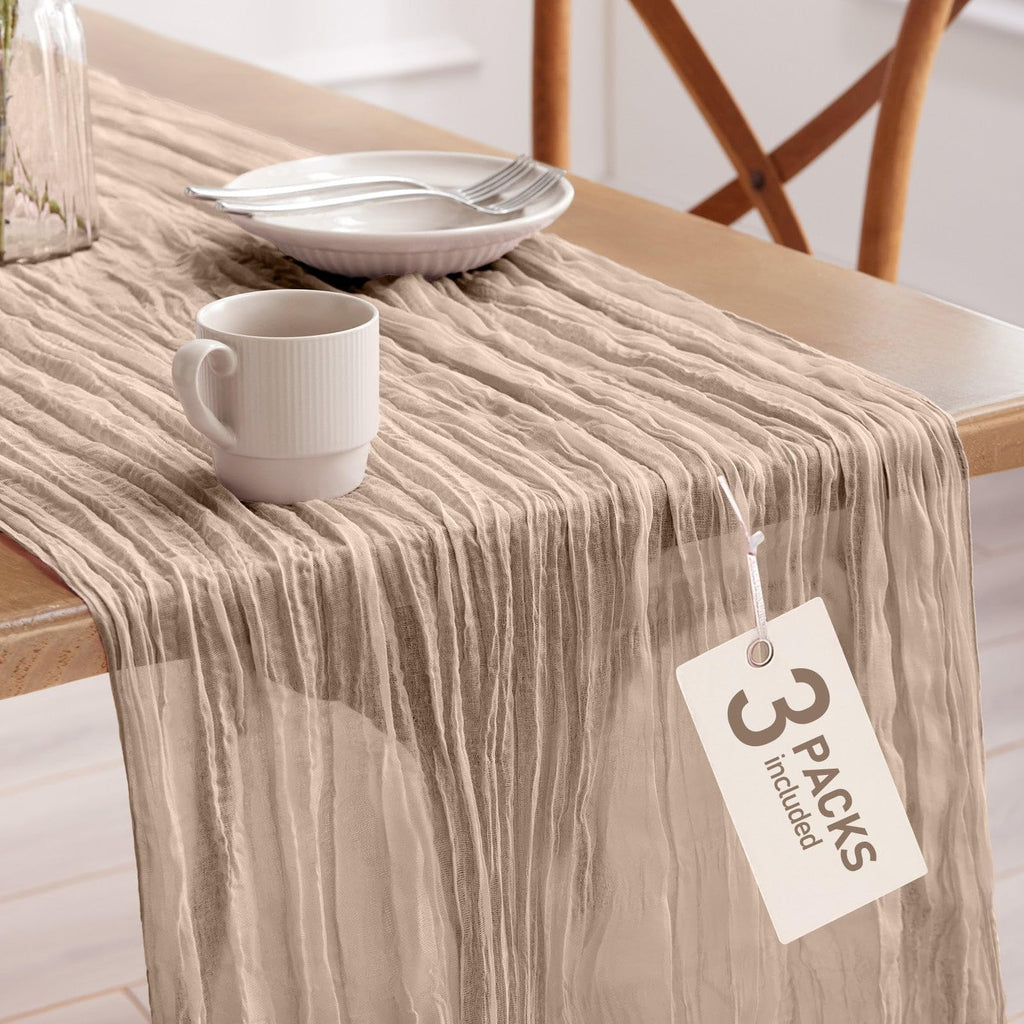 Pureegg 2 Pack Cheesecloth Table Runner 120 Inch Black