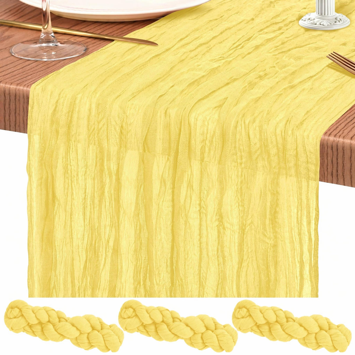 10 Pack Light Pink Cheesecloth Table Runner Wedding Birthday Table Decor