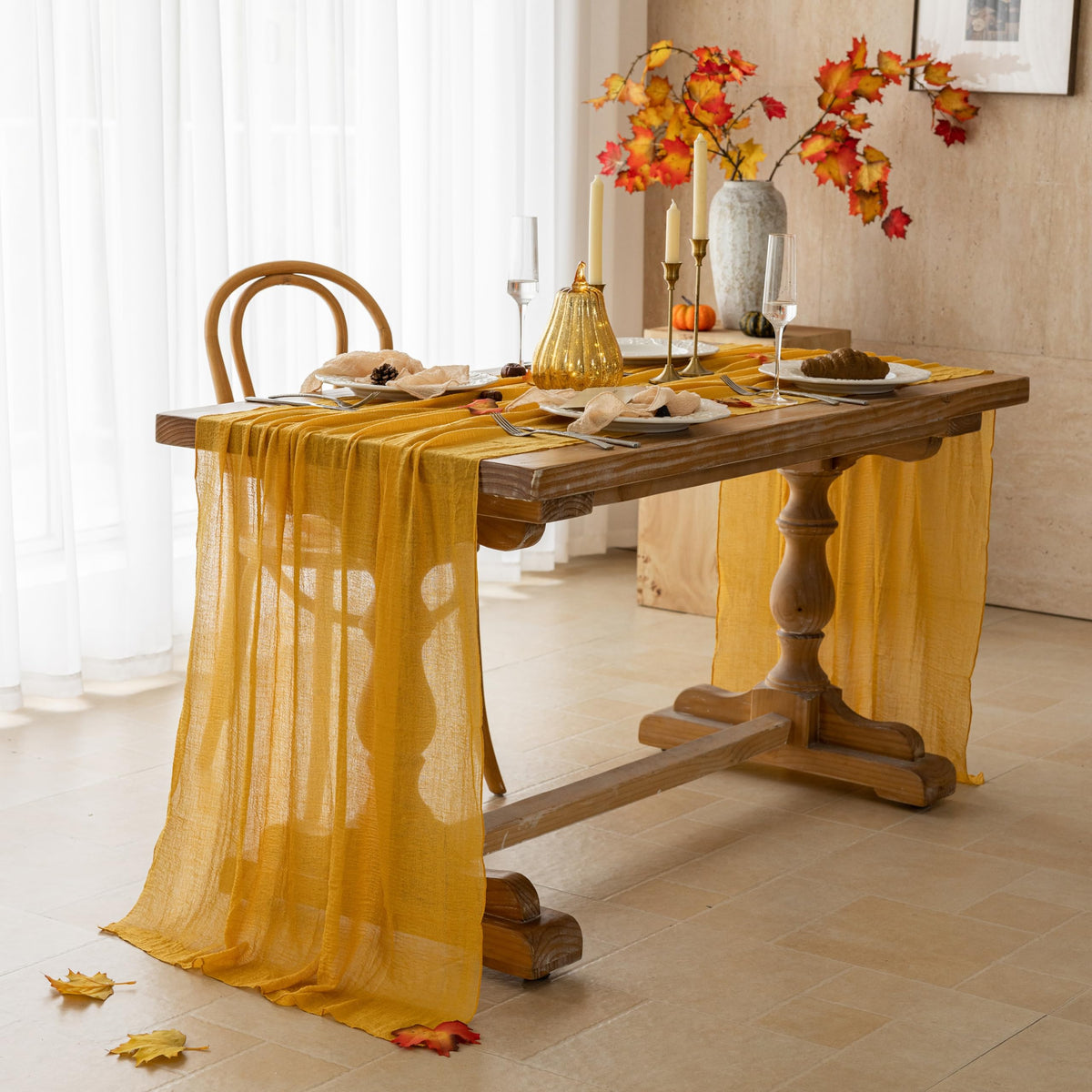 Sage Green Cheesecloth Table Runner 120 Inches Fall Party Home Decorations