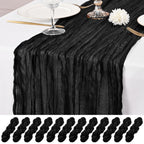 12 Pack Brown Table Runner 10Ft Cheesecloth Table Runner Rustic Gauze Table Runners Romantic Long Sheer Fabric Cheese Cloth Table Runners for Wedding Party Bridal Baby Shower