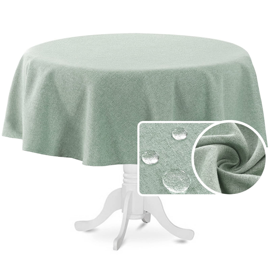 H.VERSAILTEX Linen Textured Tablecloth 60 x 102 Waterproof Decorative Table Cloth Spill-Proof Linen Look Cover for Party Table Extra Soft and Thick Fabric Wrinkle Free, Heather Ivory