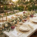 Gold Leaf Placemats Set of 8 Metallic Round Table Placemats