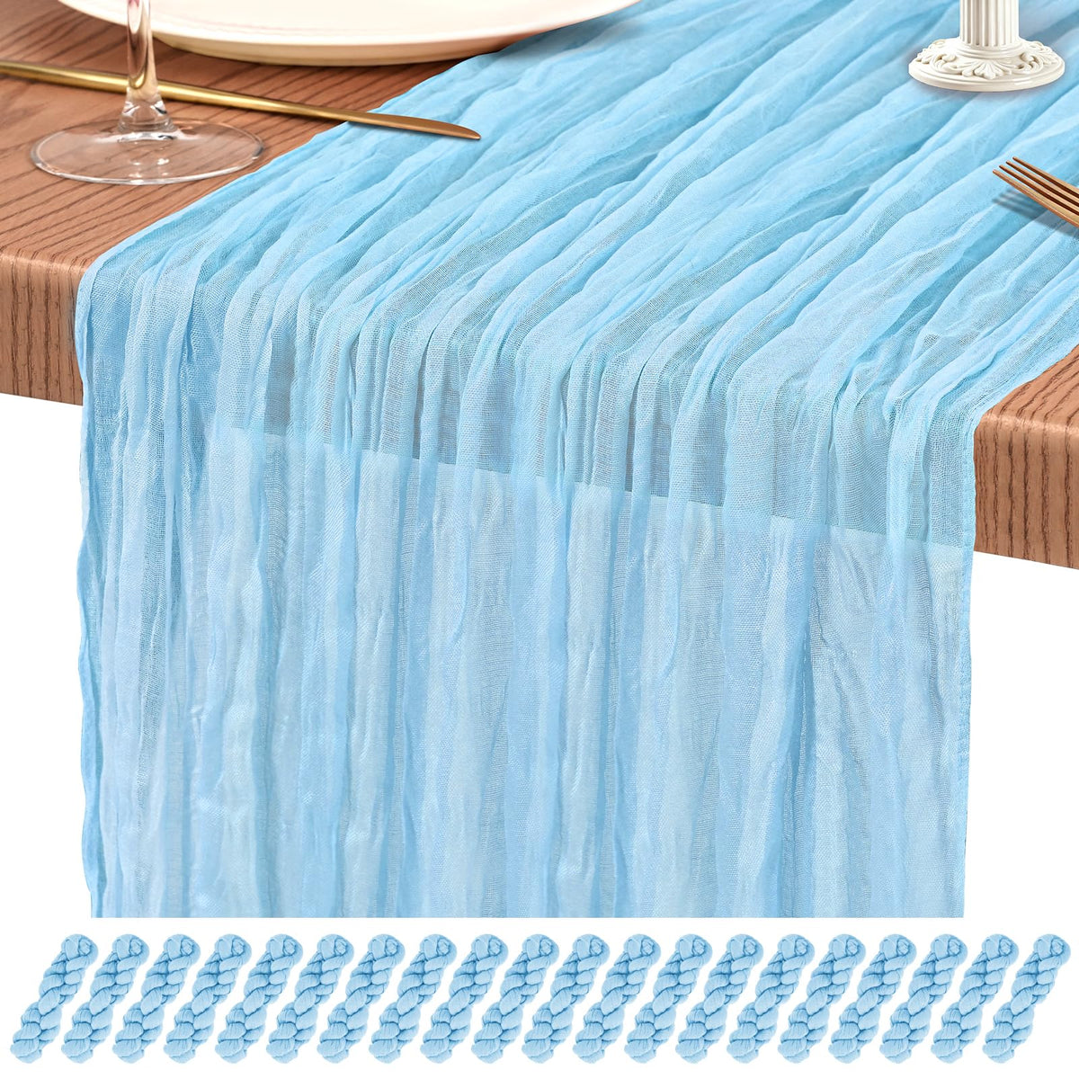 10 Pack Light Pink Cheesecloth Table Runner Wedding Birthday Table Decor