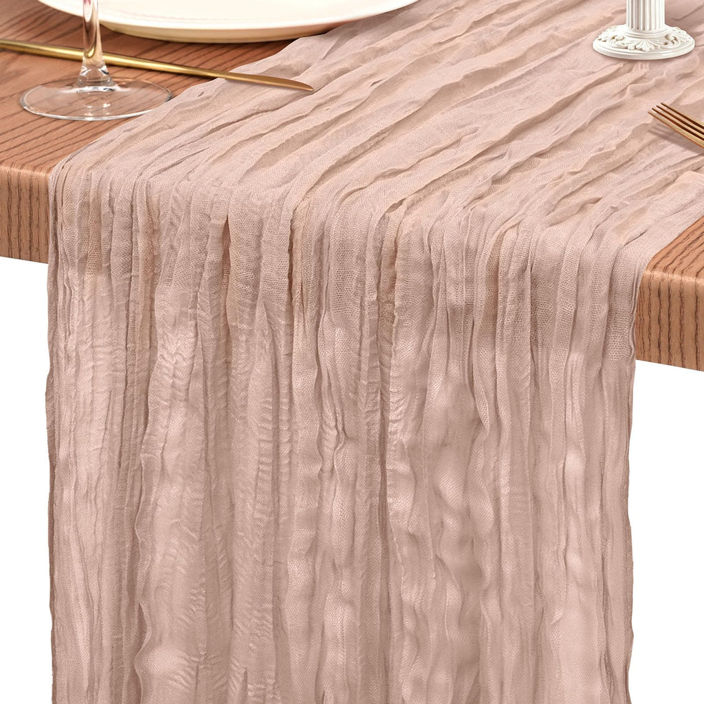 10 Pack Light Pink Cheesecloth Table Runner Wedding Birthday Table Decor
