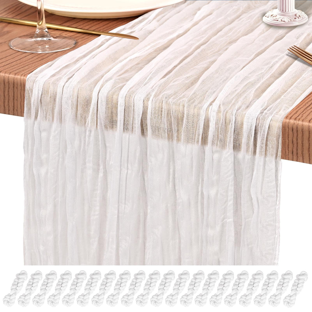 10 Pack Light Pink Cheesecloth Table Runner Wedding Birthday Table Decor
