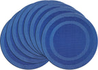 PIGCHCY Place Mats Heat-Resistant Non Slip Placemats Washable Easy to Clean Woven Vinyl Placemats for Dining Table (Set of 4, Brown)