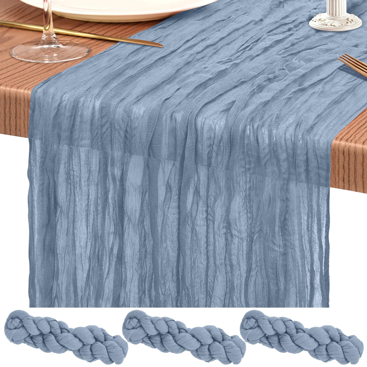 10 Pack Light Pink Cheesecloth Table Runner Wedding Birthday Table Decor