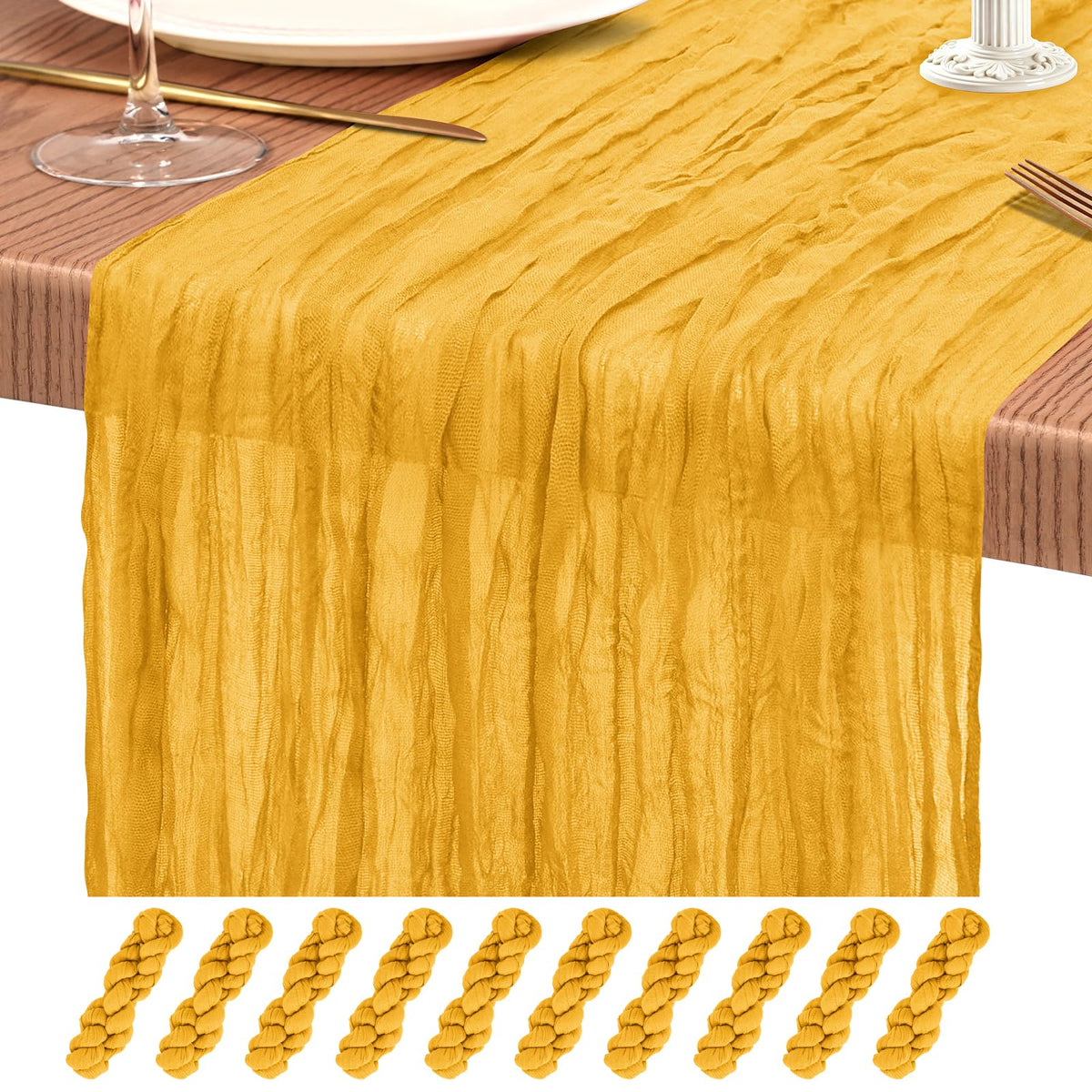 10 Pack Light Pink Cheesecloth Table Runner Wedding Birthday Table Decor