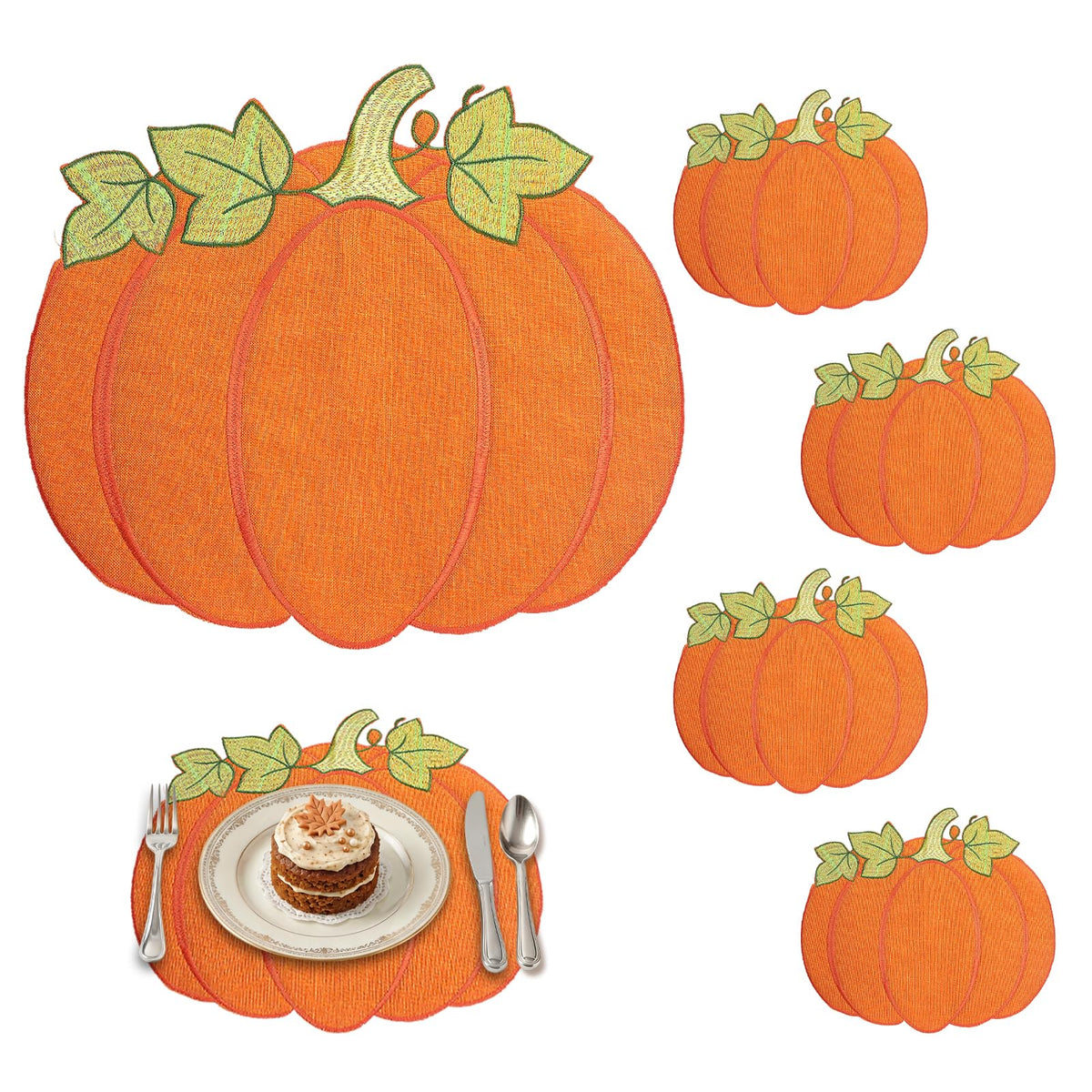Alphatool Fall Placemats Set of 6 for Thanksgiving Table Decor