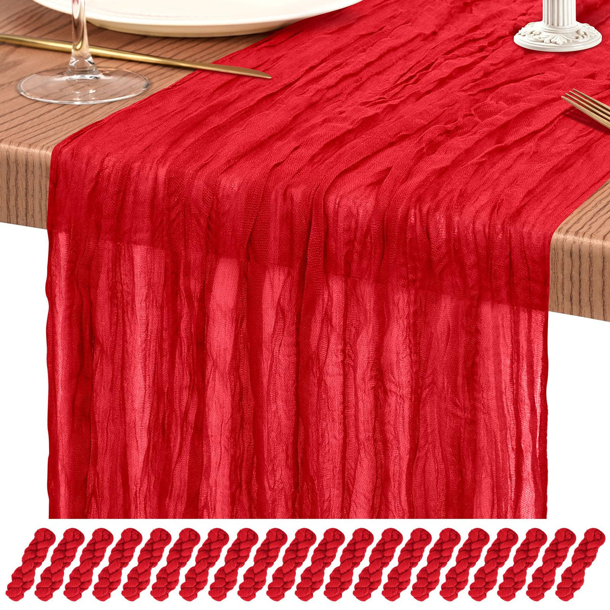 10 Pack Light Pink Cheesecloth Table Runner Wedding Birthday Table Decor