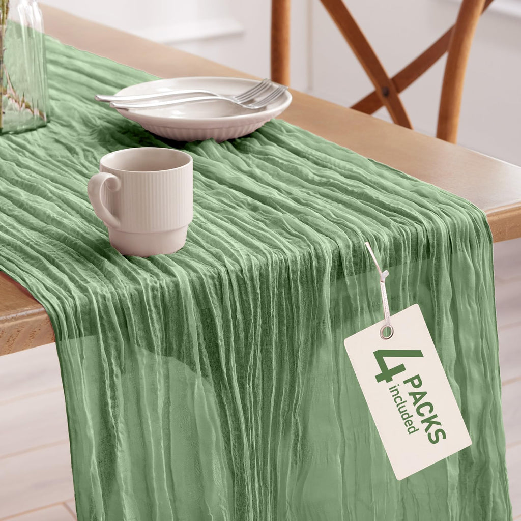 Pureegg 2 Pack Cheesecloth Table Runner 120 Inch Black