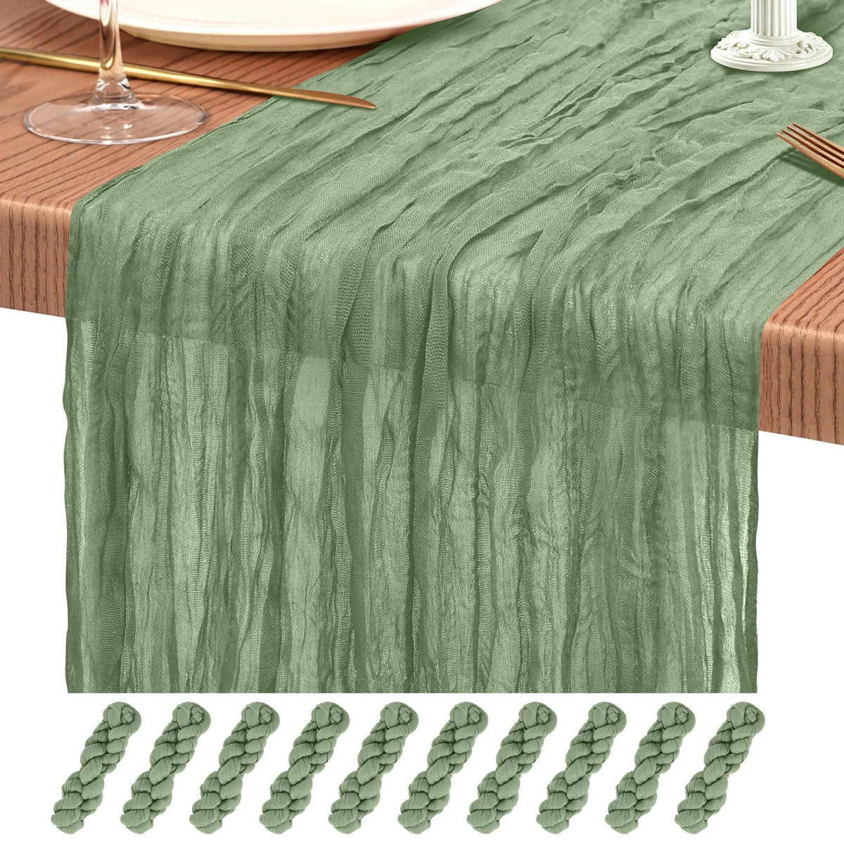 10 Pack Light Pink Cheesecloth Table Runner Wedding Birthday Table Decor