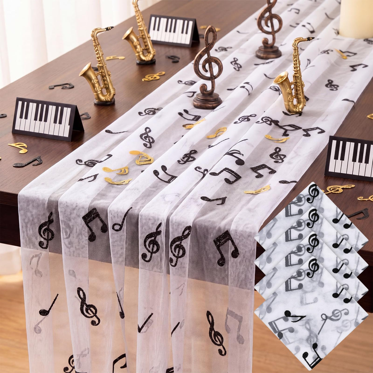 4 Pcs Pastel Colorful Tulle Table Runner Spring Summer Party